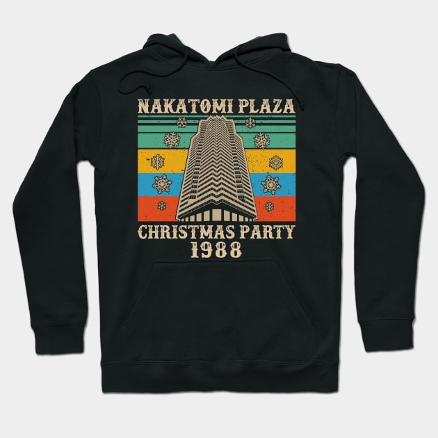 Nakatomi Plaza Christmas Party 1988 Vintage Hoodie by Raul Caldwell